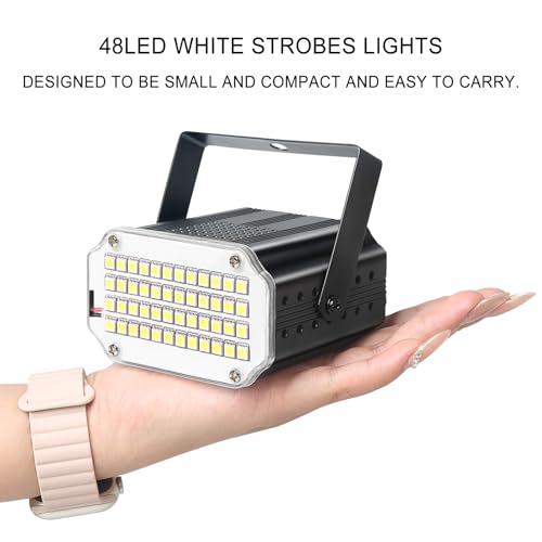 MAD OWL 48PC WHITE 2Pack White Strobe Light for Room, Strobe Party Light Flashing Lights for Party (2pack) - color: 2Pack White