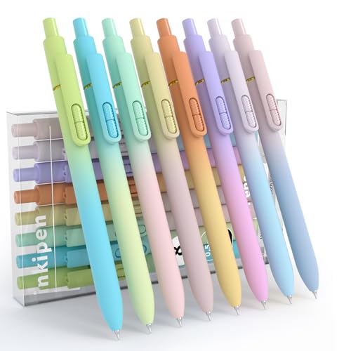 inkipen 8 Pcs Gel Pens-Black Ink, Fine Point(0.5mm),with Fidget Clip - color: 8PCS Multicolor