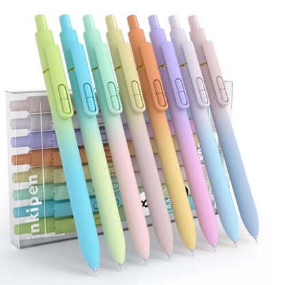 inkipen 8 Pcs Gel Pens-Black Ink, Fine Point(0.5mm),with Fidget Clip - color: 8PCS Multicolor