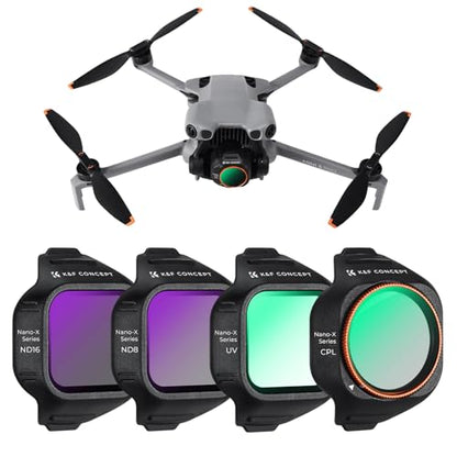 K&F CONCEPT UV CPL ND Filters Set Compatible with DJI Mini 5 Pro - style: ND8+ND16+CPL+UV