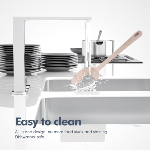ChefAide 5 Pieces Silicone Spatulas Set, Heat Resistant Rubber Spatula - color: Beige, size: 5 pieces