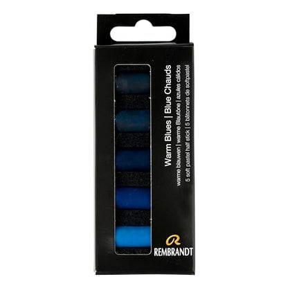 Rembrandt Soft Pastel Micro Set, 5-Piece Half Sticks, Warm Blues - color: Warm Blues, style: 5 Half Sticks in Micro Set