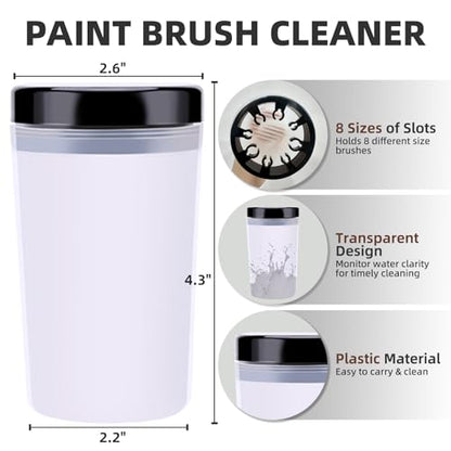 OPHIR 101 Holes Paint Brush Holder, Wooden Brush Organizer with Palette