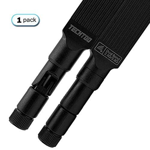 TECHTOO WiFi Antenna Dual Band 9 dBi 2.4/5.8GHz for Router AP - Security IP Camera - USB Card Adapter - PCI PCIe Cards - Range Extender - PC Desktop - Drone - PS4 Build (2.4/5.8GHz RP-SMA 1-Pack) - color: 2.4/5.8GHz RP-SMA 1-Pack