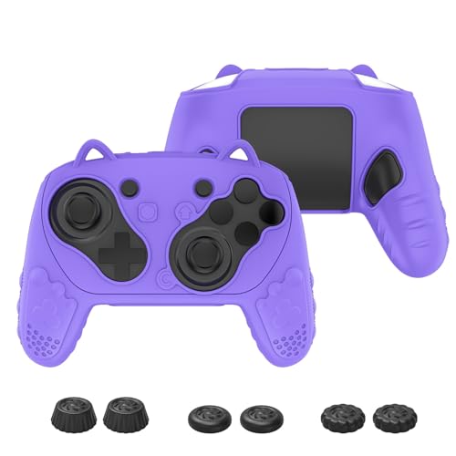 Silicone Controller Case Set Compatible with Nintendo Switch 2 Pro, Gamepad Accessories - Protective Softshell Cover with 6 Thumb Grips, Shock-Resistant & Ergonomic Comfort Grip Design (Purple) - color: Purple