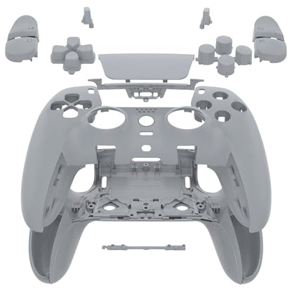 eXtremeRate Full Set Shell with Buttons Touchpad Cover Compatible with ps5 Edge Controller, New Hope Gray Replacement Decorative Trim Shell Front Back Plates Compatible with ps5 Edge Controller - color: New Hope Gray