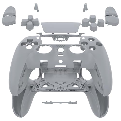 eXtremeRate Full Set Shell with Buttons Touchpad Cover Compatible with ps5 Edge Controller, New Hope Gray Replacement Decorative Trim Shell Front Back Plates Compatible with ps5 Edge Controller - color: New Hope Gray