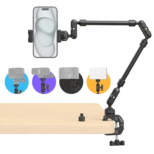 SMALLRIG 22" Magic Arm Clamp, Overhead Phone Mount Holder Stand, Camera Arm - style: Double Ball Joints