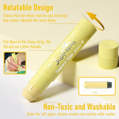 JUPITEARTH Paint Sticks for Kids 12 Colors, Fast-Drying, Smooth - color: 12 Classic Colors