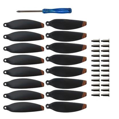 16Pcs Low-Noise Quick-Release Propellers Fit for DJI Mini 2 / SE / 2SE / 4K Drone, Orange Replacement Blades with Screws & Tool