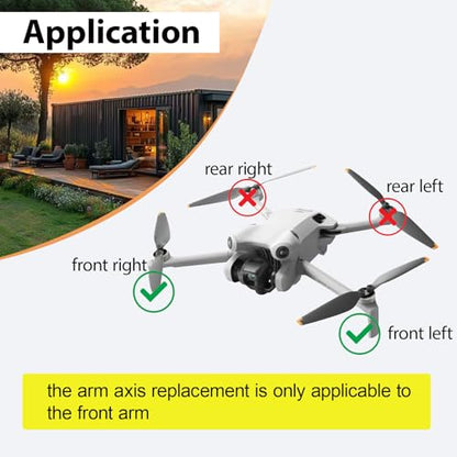 Front Arm Axis Replacement With 3Pcs Screws Repair Parts For Dji Mini 3/Dji Mini 4 Pro/Mini 5 Pro Front Arm Shaft Spare Parts Arm Pivot Hinge Drone Body Accessories
