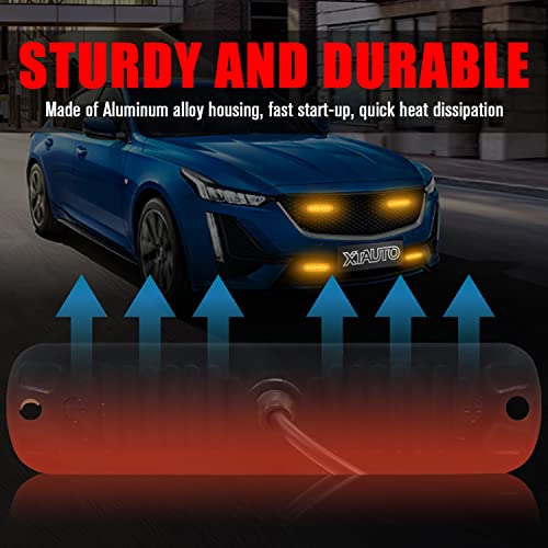 6LED Car Truck Emergency Beacon Warning Hazard Flash Strobe Light Amber/Amber 4-pack - color: Amber Amber