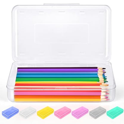 Sooez Pencil Case, Pencil box, Crayon box, Back to School Supplies - color: Clear
