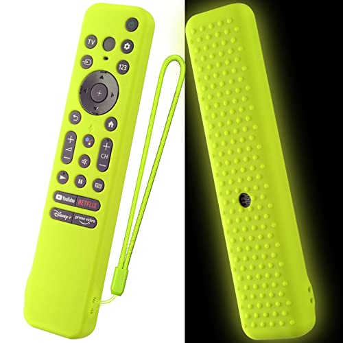Silicone Cover for 7 inch Sony RMF-TX800U RMF-TX900U Voice Remote Contorl 2022, Anti-Shock Protective Case Compatible with Sony 4K Ultra HD TV X80K X90K X95K Series Remote(Glow Green) - color: glow green