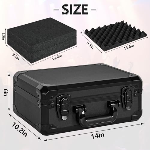 14 Inch Carrying Case with Customizable Pre-Diced Foam - size: 14.1x10x5.9 Inch