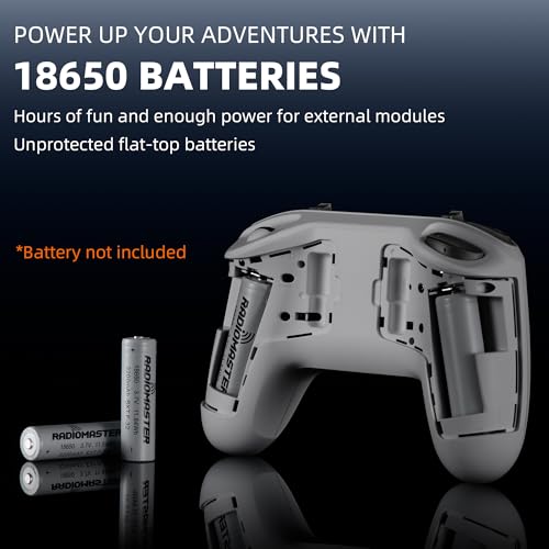 Radiomaster T8L ELRS 2.4GHz Radio Transmitter, 204g Lightweight Screenless Remote Controller with Hall-Effect Gimbals, USB-C Charging & Simulator Compatibility for FPV Drones (Grey) - color: Grey