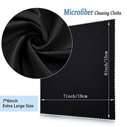 Frienda 50 Pcs Microfiber Glass Cleaning Cloths Lens, Black - color: Black