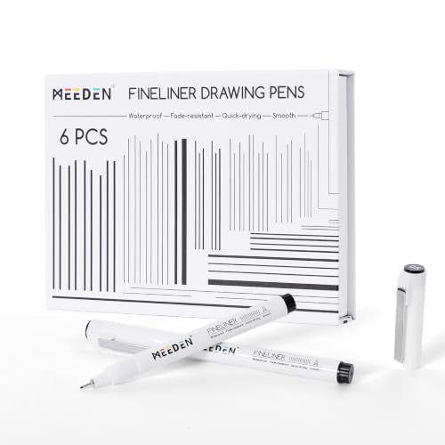 MEEDEN Micro Fineliner Drawing Pens: 6 Sizes, 0.05-3mm, Black Archival Ink - style: Multi-size (6 PCS)