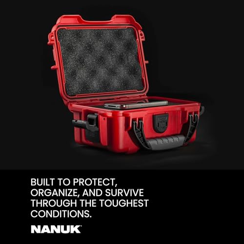 NANUK 903 Empty Hard Case – IP67 Waterproof Protective Hard-Shell Case, Impact Resistant, Dustproof Storage & Travelling Box, 9.1” x 6.8” x 3.8”, Made in Canada – Black - color: Black, size: Empty