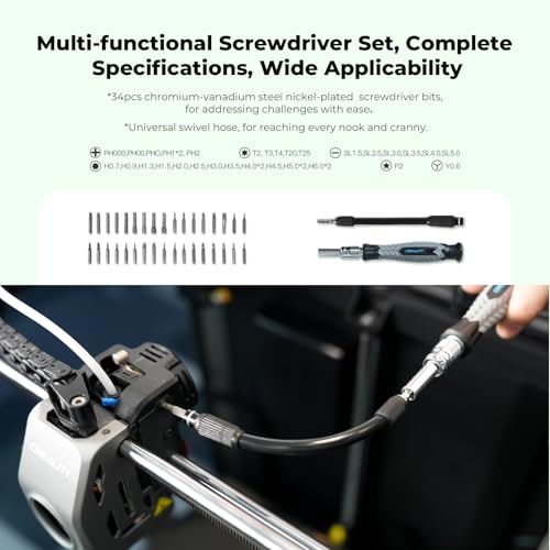Creality 3D Printer Tool Kit, 74Pcs 3D Printing Tool Wrap Kit Assembly/Removal/Filament Cutting Set 3D Printer Accessories for All FDM Printers Cleaning Finishing Printing - color: 3D Printer Tool Kit