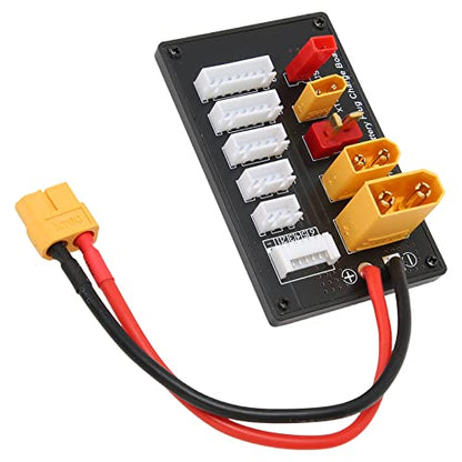 Generic 5 in 1 Lipo Battery Parallel Charging Board, Multi Charger Plate with XT30 XT60 XT90 JST T Connector, Ideal for Imax B6 B6AC IDST