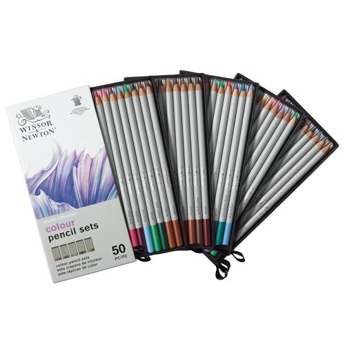 Winsor & Newton Studio Collection Colour Pencil Set, 50 Piece
