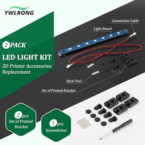 2Pack 24V LED Light Kit for Flashforge Adventurer 5M/5M Pro/AD5X LED Strip Bright Chamber Lighting Upgrade with 7 LED Beads for AD5M /AD5M Pro LED Light Board Replacement 3D Printer Accessories