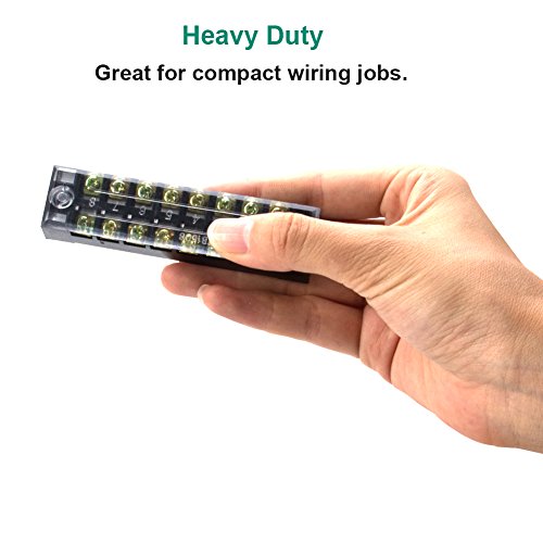 Terminal Block, 8 Circuits 600V 15A Dual Row Screw Terminal Strip, 6 Sets - size: 15A 8P+6pcs Jumpers