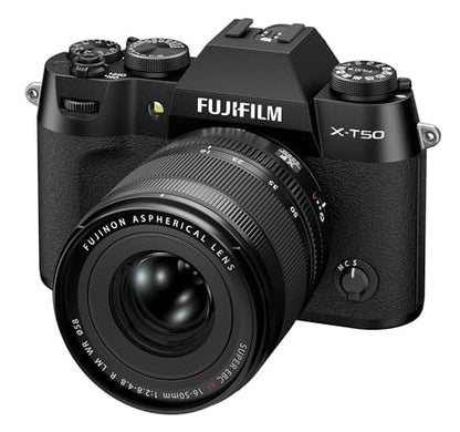 Fujifilm X-T50 Mirrorless Digital Camera XF16-50mmF2.8-4.8 R LM WR Lens Kit - Black Bundle with Additional Accessories