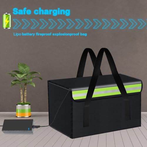 11.81"X7.88"X7.88" Lipo Safe Bag Fireproof Bag for Lipo Battery Pack Storage Charging Transport,Home Office Travel Fireproof Safe Storage for Cash Valuables Jewelry Passport Power bank Lipo Battery - size: 300*200*200mm