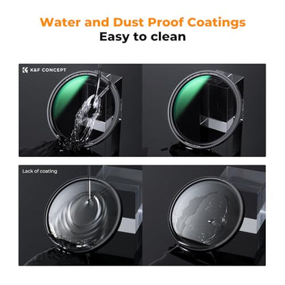 K&F CONCEPT 52mm Magnetic Variable ND Lens Filter ND8-ND128+Magnetic Ring - size: 52mm