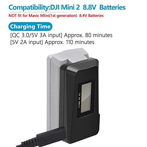 Hanatora USB Battery Charger with Quick Charge 3.0 for DJI Mini 4K/2/Mini SE/2 SE Drone,Indicator Display Raqid Charging Hub Accessories,Check Battery Level
