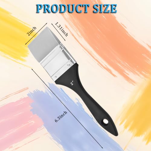 2 Inch Silicone Paint Brush, Flat Color Shapers for Artists Acrylic Resin - size: 2inch