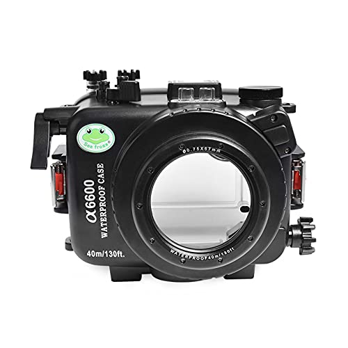 Seafrogs 40M/130FT Camera Waterproof Case Underwater Housing for Sony A6600 with 16-50MM Standard Barrel, Built-in Water Leakage Sensor, Ideal for Diving, Surfing, Swimming and Rafting Video