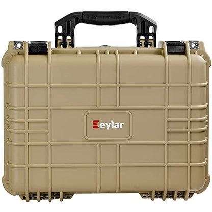 Eylar Standard 16" Gear, Equipment, Hard Camera Case Waterproof with Foam TSA Standards - color: Tan