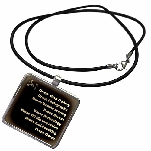 3dRose Antique Drone with DIY Accelerometer Gyroscope Brushless Motor GPS Necklace With Rectangle Pendant