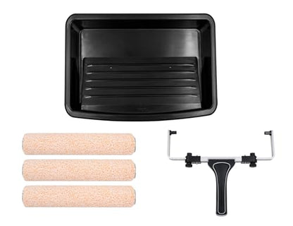 ROLLINGDOG 9-12 Inch Adjustable Paint Roller Set Super Microfiber Painting Tool Kit - color: 5PC Paint Roller Tray Set