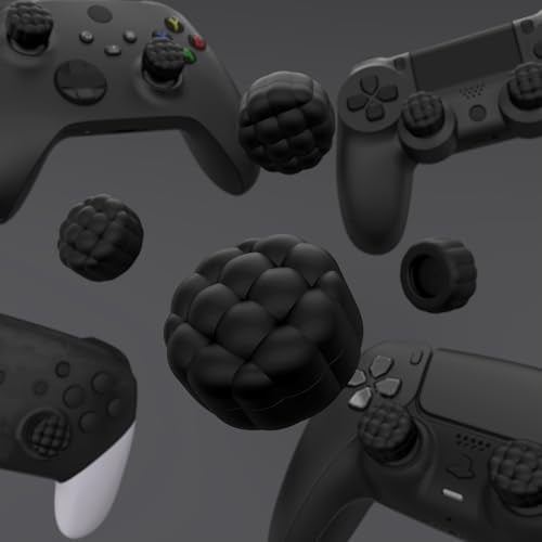 PlayVital Thumbs Cushion Caps Thumb Grips for ps5 ps4, Thumbstick Grip Cover Joystick Caps for Xbox Series X/S, Xbox One, Elite Series 2, Switch 2 Pro Controller - Puff Cloud Texture Design Black - color: Puff Cloud Texture Design Black