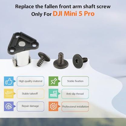 Front Arm Axis Replacement for DJI Mini 5 Pro Front Arm Shaft Screws Front Arm Hinges for Mini 5 Pro Drone Accessories Parts with Repair Tools（3Pcs Screws）