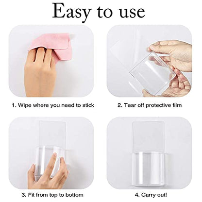 Boao 4 Pieces Wall Mount Remote Control Holder Self Adhesive Pen Holder