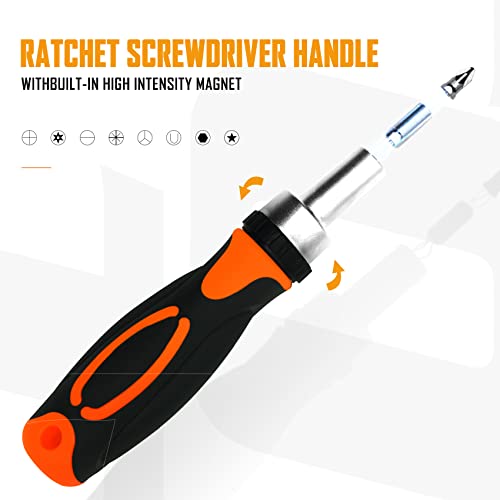 TOOLMAK 42 in 1 Ratcheting Screwdriver Set, Ratchet Wrench - style: 42pcs Ratchet Screwdriver
