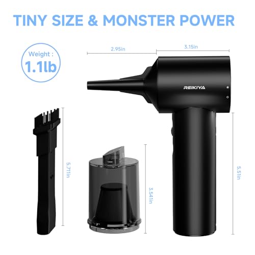 Computer Keyboard Cleaner Portable Vacuum and Compressed Air Duster Black - color: Black-18000pa