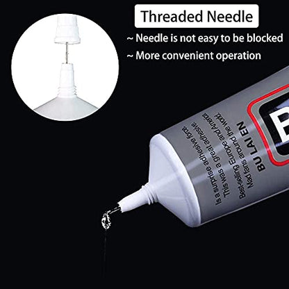 B-7000 110ML Adhesive, Multi-Function Glues Transperant Paste Adhesive Suitable for Phone Frame Bumper Jewelry Multi-Purpos,110ML/3.7fl.oz,with 3X Cleaning Cloth