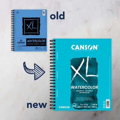 Canson XL Watercolor Pad, 140lb, Wire Bound, 36 Sheets, 9 by 12 Inches - size: 9x12