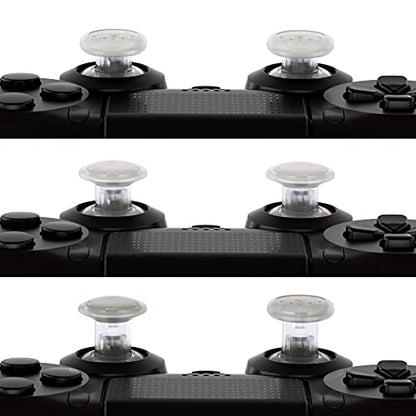eXtremeRate ThumbsGear Interchangeable Ergonomic Thumbstick for PS5 Controller, for PS4 All Model Controller - 3 Height Domed and Concave Grips Adjustable Joystick - Transparent - color: Transparent