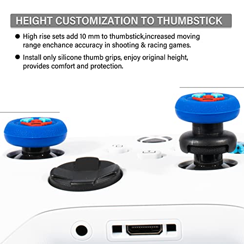 FPS Thumbstick Extender &Texture Rubber Silicone Grip Cover 2 Sets for Xbox Series X/S & Xbox One Controller(Joker Blue) - color: jk blue