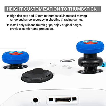 FPS Thumbstick Extender &Texture Rubber Silicone Grip Cover 2 Sets for Xbox Series X/S & Xbox One Controller(Joker Blue) - color: jk blue