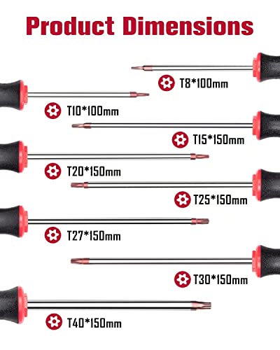 ROTATION 8pc Magnetic Torx Screwdriver Set - color: 8pc Torx