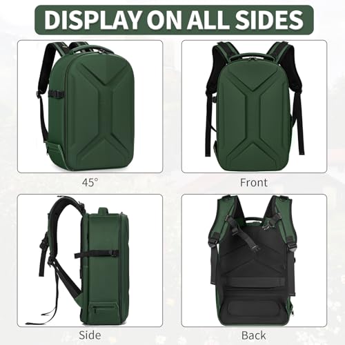 TORIBIO Large Hardshell Camera Backpack DSLR/SLR/Mirrorless Photography Bag - color: Green