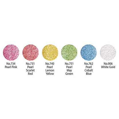 Kuretake Gansai Tambi PEARL COLORS, 6 colors set, Made in Japan - style: Pearl
